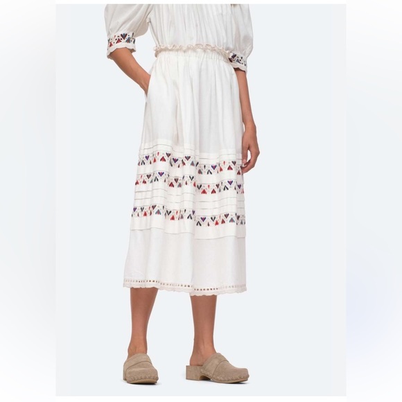 Sea New York Alicia Midi Skirt with Multicolor Embroidery - Picture 1 of 5